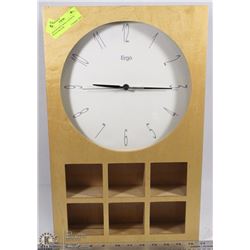 ERGO QUARTZ WALL CLOCK IN WOOD NIK NAK
