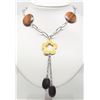 Image 1 : #5-STERLING SILVER WOODEN NECKLACE