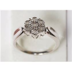#7-STERLING SILVER 7 DIAMOND(0.03CT)RING