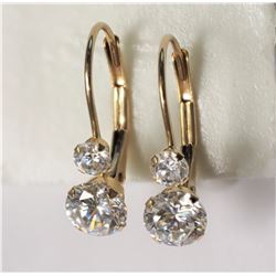 #15-10KT YELLOW GOLD CUBIC ZIRCONIA EARRINGS