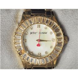 #20-STAINLESS STEEL BETSEY JOHNSON CRYSTAL WATCH