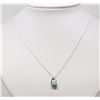 Image 2 : #21-STERLING SILVER DIAMOND OPAL PENDANT