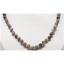 #22-STERLING SILVER NATURAL AGATE NECKLACE