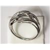 Image 2 : #23-STERLING SILVER DIAMOND(0.18CT) RING