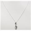 Image 1 : #27-STERLING SILVER DIAMOND(0.08CT)PENDANT