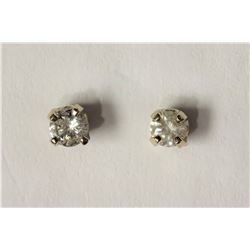 #34-14KT WHITE GOLD DIAMOND(0.10CT)EARRINGS