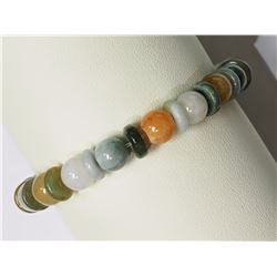 #35-MULTI-COLOURED AGATE GEMSTONE BRACELET