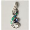 Image 1 : #37-STERLING SILVER CREATED TANZANITE,OPALITE