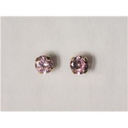 #38-10KT YELLOW GOLD PINK CUBIC ZIRCONIA