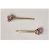 Image 2 : #38-10KT YELLOW GOLD PINK CUBIC ZIRCONIA