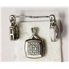 Image 2 : #41-STERLING SILVER DIAMOND SET WITH
