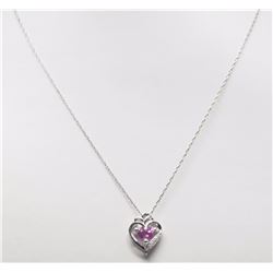 #42-STERLING SILVER CHAIN WITH CREATED PINK