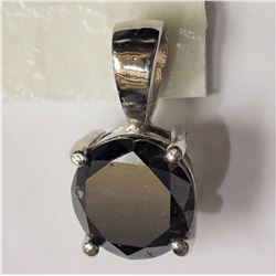 #50-10KT WHITE GOLD BLACK DIAMOND PENDANT