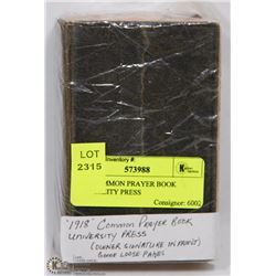 1918 COMMON PRAYER BOOK UNIVERSITY PRESS