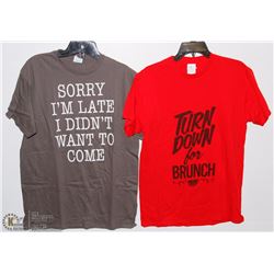 TWO NEW MENS SIZE MEDIUM T-SHIRTS " TURN