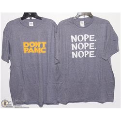 TWO NEW MENS SIZE LARGE T-SHIRTS "NOPE,