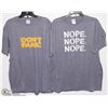 Image 1 : TWO NEW MENS SIZE LARGE T-SHIRTS "NOPE,