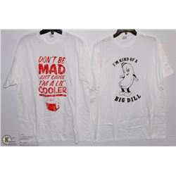 TWO NEW MENS SIZE LARGE T-SHIRTS "DON'T