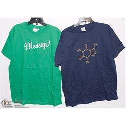 TWO NEW MENS SIZE LARGE T-SHIRTS "BLESSUP"