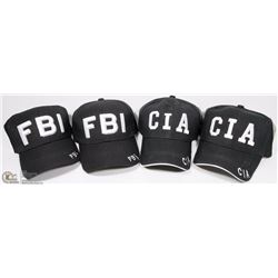 LOT WITH TWO CIA BALL CAPS AND TWO FBI BALL CAPS
