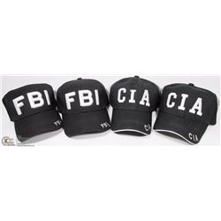 LOT WITH TWO CIA BALL CAPS AND TWO FBI BALL CAPS