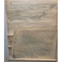 LOT OF 2 SURVEYOR MAPS 1930S CANADIAN ST. LAWRENCE