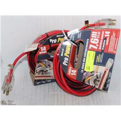 PAIR OF WOODS PROPOWER 14AWG 7.6M EXT CORD