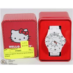 3)HELLO KITTY WATCH WITH WHITE STRAP