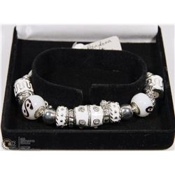 4) 1PC ASSORTED COLOR WHITE PANDORA STYLE BRACELET