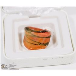 10) MURANO 24KT THREE TONE GOLD & .925 SILVER RING