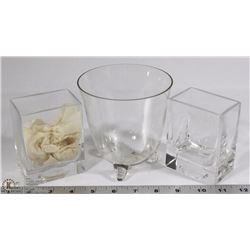 3PC CANDLE GLASS VASES