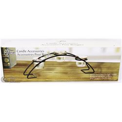 FERN METAL AND GLASS TEALIGHT HOLDER