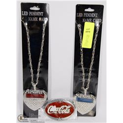 LOT OF 2 LED PENDANT SOLD WITH COCA COLA