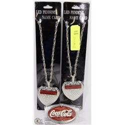 LOT OF 2 LED PENDANT SOLD WITH COCA COLA