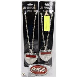 LOT OF 2 LED PENDANT SOLD WITH COCA COLA