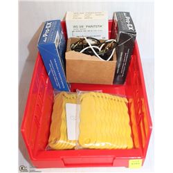 LOT WITH ASSORTED LUMBER CRAYONS + TYCO TIMER