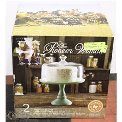 "THE PIONEER WOMAN"2PC CAKE STAND &COVER