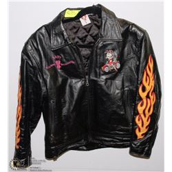 BETTY BOOP AND FLAMES LEATHER JACKET