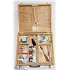Image 1 : WOOD ART BOX TABLE EASEL - FULL OF OIL