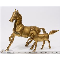 PAIR OF BRASS HORSES