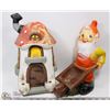 Image 1 : GNOME PUSHING WHEELBARROW AND HIS HOUSE