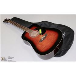 CWI WASHBURN ACOUSTIC SUNBURST GUITAR W/ SOFT CASE