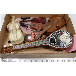 SET OF 6 MINI INSTRUMENTS VIOLIN & GUITAR