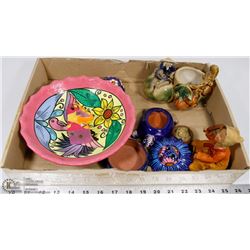 FLAT OF VINTAGE MEXICAN STYLE TRINKET BOXES,