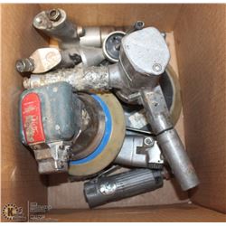 A BOX W/ 6 AIR TOOLS – 2 SANDERS, DRILL, IMPACT,