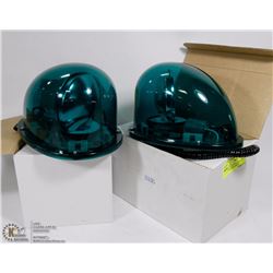 LOT OF 2 ROTATING 12V GREEN LIGHTS WITH MAGNETIC