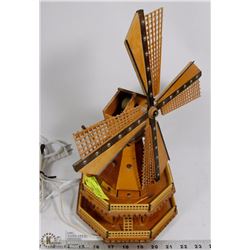 VINTAGE ELECTRIC LIGHT UP WOODEN WINDMILL