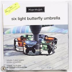 NEW 'HARMON' IRON & GLASS  BUTTERFLY