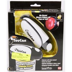 NEW TOUCAN HANDS FREE CAN OPENER - ALSO OPENS