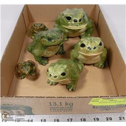 COLLECTION OF 6 CERAMIC FROGS